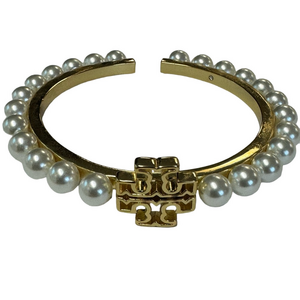 Tory Burch New Britten Pearl Cuff Gold-Toned Bracelet